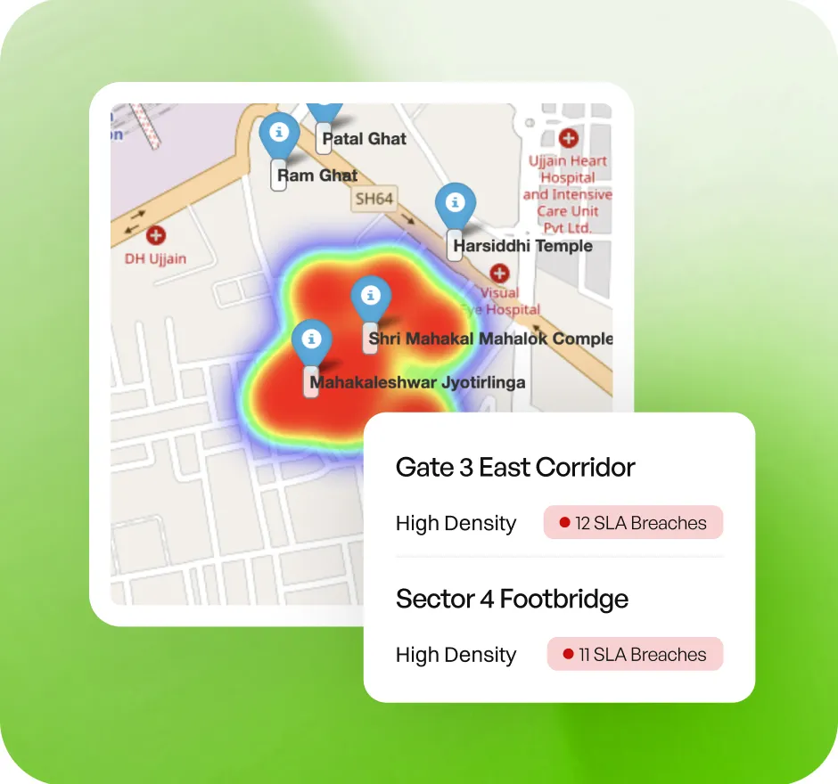 Setu layer maps, alerts, and facility layout